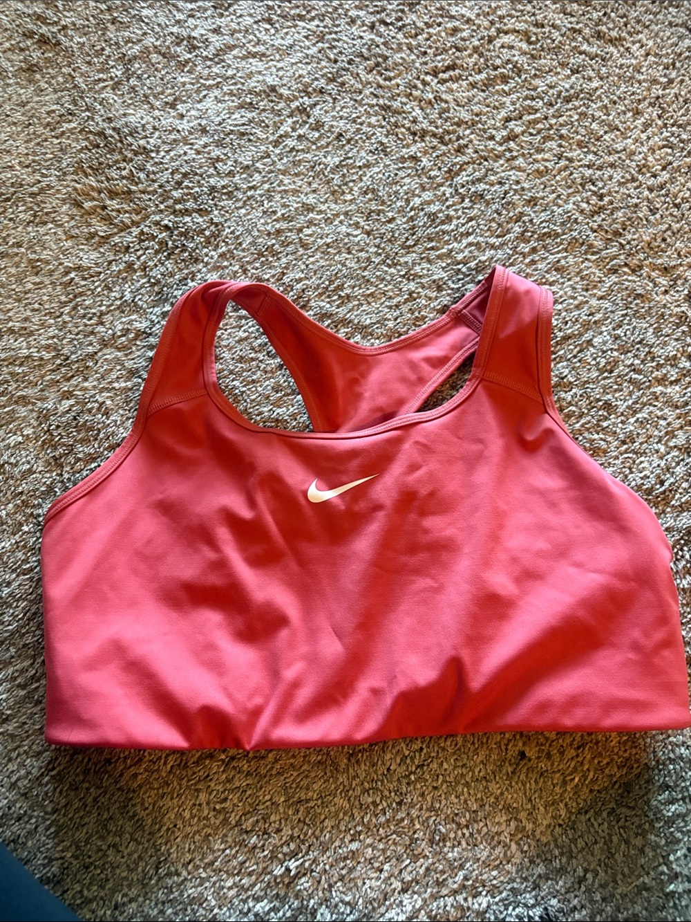 Nike Pink Racerback Sports Bra with White Swoosh